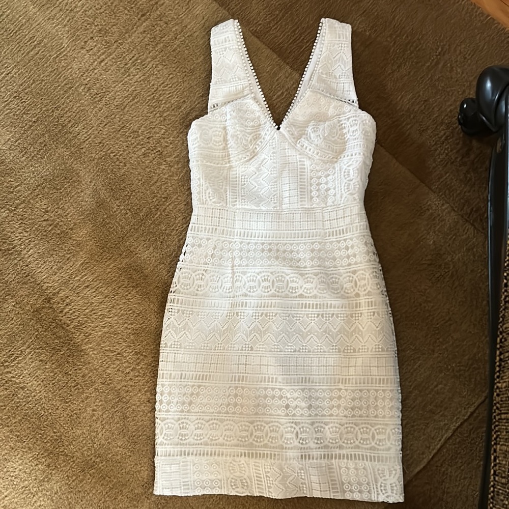 White bridal shower Trina Turk dress